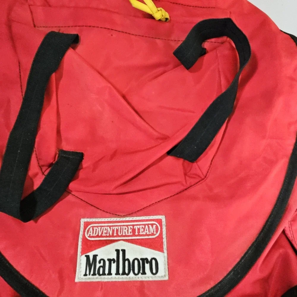 Vintage Marlboro Adventure Team Gear Large Camping Hiking Red Backpack Rucksack